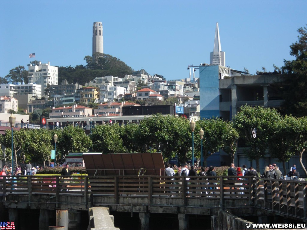 San Francisco. Coit Tower. - Westküste, Fishermans Wharf, Coit Tower, San Francisco - (Fisherman's Wharf, San Francisco, California, Vereinigte Staaten)