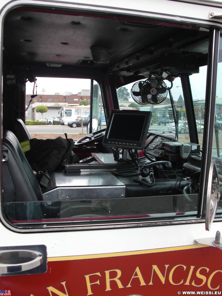San Francisco. - Westküste, Feuerwehr, Feuerwehrauto, Löschfahrzeug, San Francisco - (Fort Mason, San Francisco, California, Vereinigte Staaten)