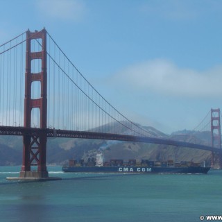 San Francisco. Golden Gate Bridge. - Westküste, Presidio, Brücke, Golden Gate Bridge, Hängebrücke, San Francisco Bay, Wahrzeichen, Bauwerk, San Francisco - (Fort Winfield Scott, San Francisco, California, Vereinigte Staaten)