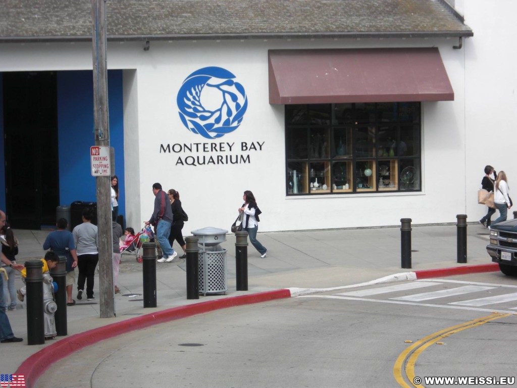 Monterey. - Westküste, Logo, Bay Aquarium, Werbeschrift, Monterey - (New Monterey, Monterey, California, Vereinigte Staaten)