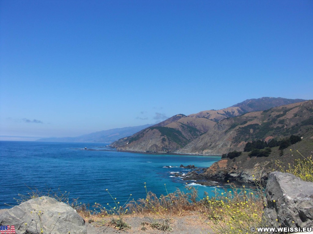 Highway 1 - California State Route 1. - Westküste, Big Sur, Küstenabschnitt, Landschaft, Meer, Pazifik, Gamboa Point, Highway 1, California State Route 1 - (Lucia, Big Sur, California, Vereinigte Staaten)