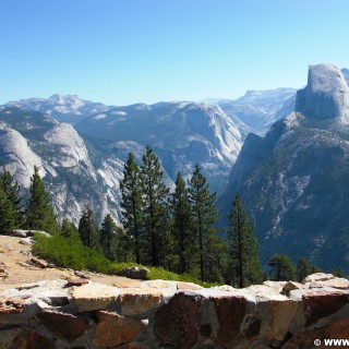 Yosemite National Park. - Landschaft, Felsen, Granit-Monolith, Panorama, Yosemite Nationalpark, Aussichtspunkt, Berg, Half Dome, Washburn Point, Tal - (Curry Village, Yosemite National Park, California, Vereinigte Staaten)