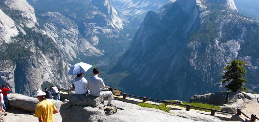 Yosemite National Park. - Landschaft, Panorama, Yosemite Nationalpark, Aussichtspunkt, Half Dome, Glacier Point - (Curry Village, Yosemite National Park, California, Vereinigte Staaten)