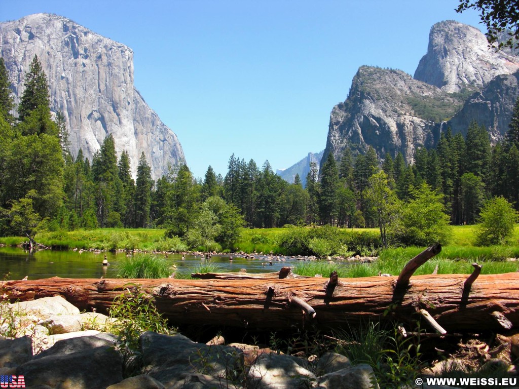 Yosemite National Park. - Yosemite Nationalpark, Aussichtspunkt, Yosemite Valley, Valley View - (Yosemite Village, Yosemite National Park, California, Vereinigte Staaten)