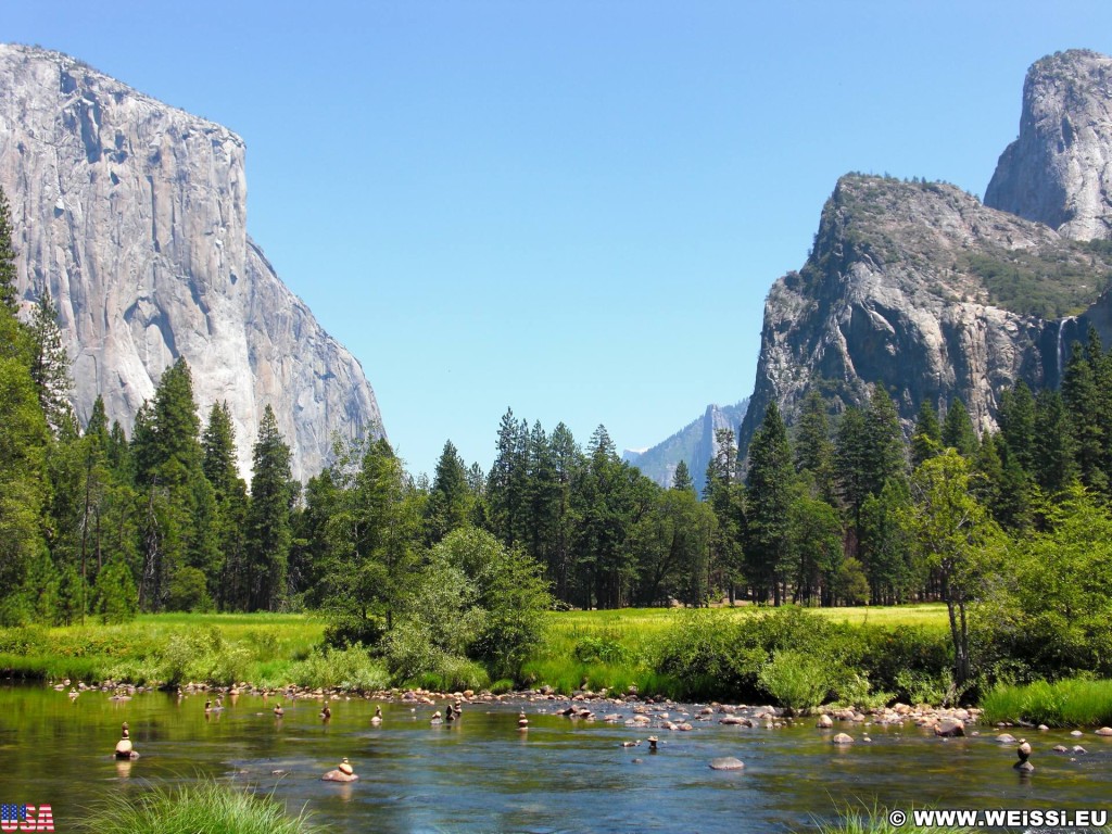 Yosemite National Park. - Yosemite Nationalpark, Aussichtspunkt, Yosemite Valley, Valley View - (Yosemite Village, Yosemite National Park, California, Vereinigte Staaten)