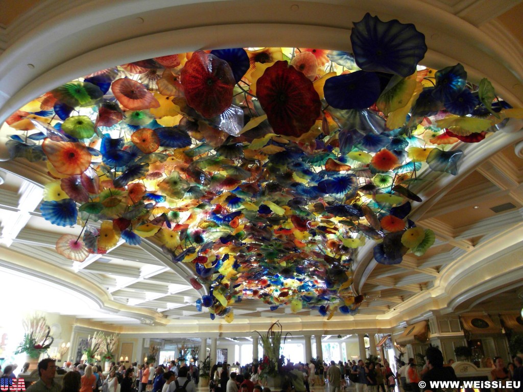 Las Vegas. - Eingangsbereich, Las Vegas, Hotel Bellagio, Lobby, Eingangshalle, Dekoration, Deko, Glasblumen, Dale CHIHULY, Kunstwerk - (Bracken, Las Vegas, Nevada, Vereinigte Staaten)