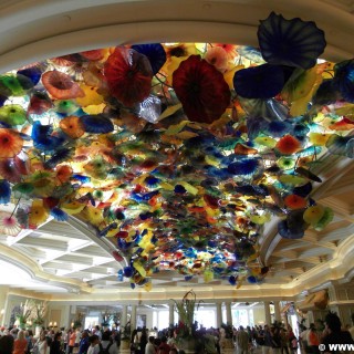 Las Vegas. - Eingangsbereich, Las Vegas, Hotel Bellagio, Lobby, Eingangshalle, Dekoration, Deko, Glasblumen, Dale CHIHULY, Kunstwerk - (Bracken, Las Vegas, Nevada, Vereinigte Staaten)