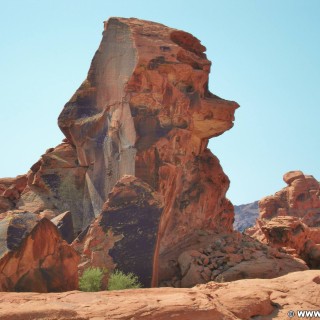 Valley of Fire State Park. Poodle Rock - Valley of Fire State Park. - Felsen, Felsformation, Valley of Fire State Park, Sandstein, Sandsteinformationen, Erosion, Poodle Rock - (Valley of Fire State Park, Mesquite, Nevada, Vereinigte Staaten)