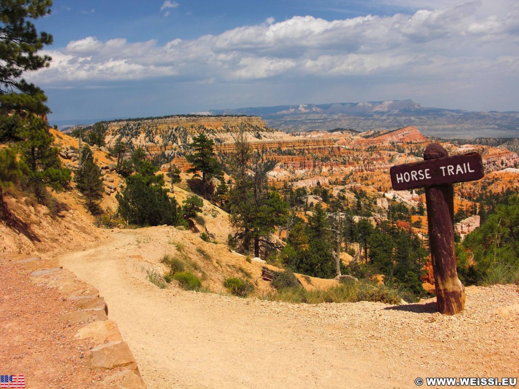 Bryce Canyon National Park. Sunrise Point - Bryce Canyon National Park. - Schild, Landschaft, Tafel, Ankünder, Sandstein, Sandsteinformationen, Bryce Canyon National Park, Sunrise Point - (Bryce Canyon, Utah, Vereinigte Staaten)