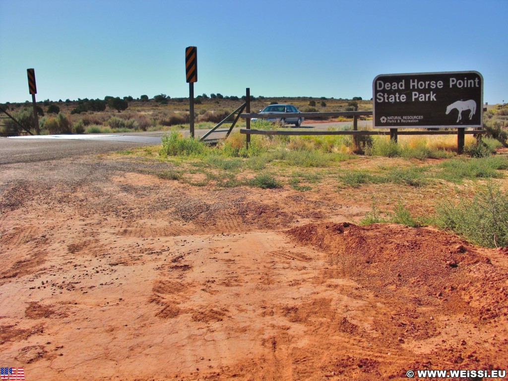 Dead Horse Point State Park. - Schild, Tafel, Wegweiser, State Park, Dead Horse Point State Park - (Moab, Utah, Vereinigte Staaten)