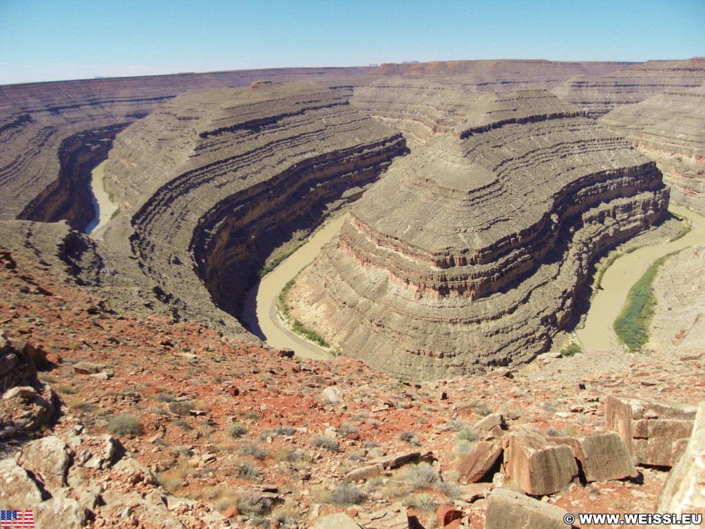 Goosenecks State Park. - Landschaft, Aussichtspunkt, State Park, Goosenecks, Goosenecks State Park, Park, River, San Juan River - (Mexican Hat, Utah, Vereinigte Staaten)