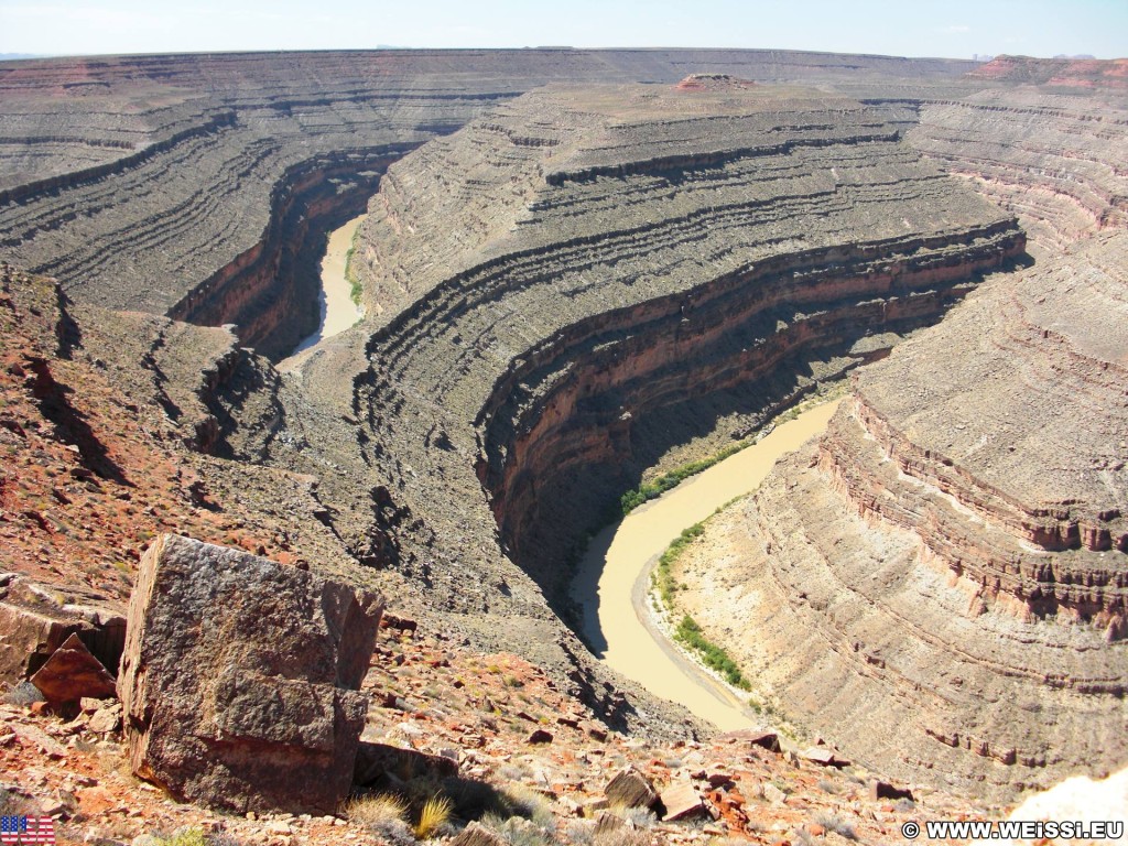 Goosenecks State Park. - Landschaft, Aussichtspunkt, State Park, Goosenecks, Goosenecks State Park, Park, River, San Juan River - (Mexican Hat, Utah, Vereinigte Staaten)