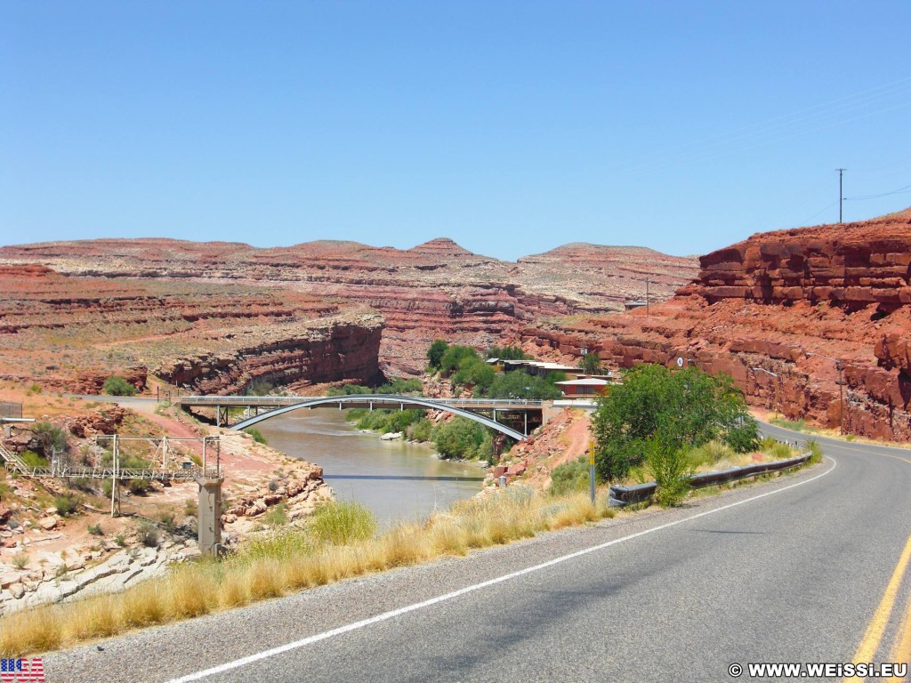 Mexican Hat. - Landschaft, Fluss, San Juan River, Mexican Hat - (Mexican Hat, Utah, Vereinigte Staaten)