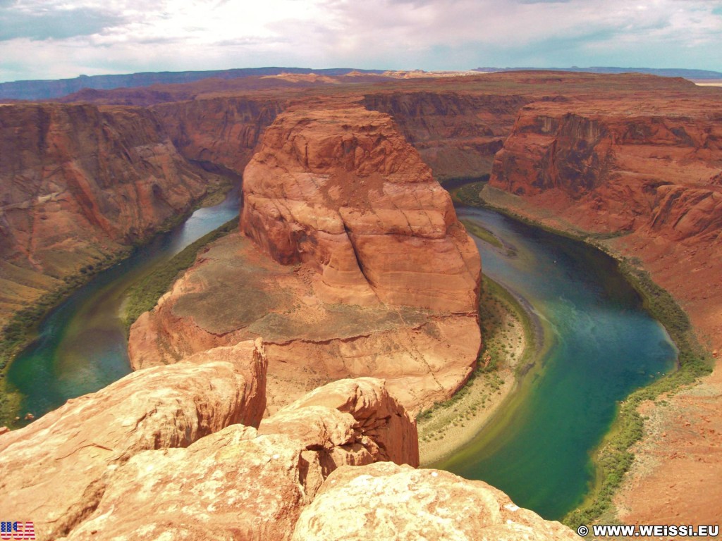 Horseshoe Bend. - Landschaft, Felsen, Felswand, Sandstein, Colorado River, Horseshoe Bend, King Bend, Mäander, Flussschlinge - (Page, Arizona, Vereinigte Staaten)