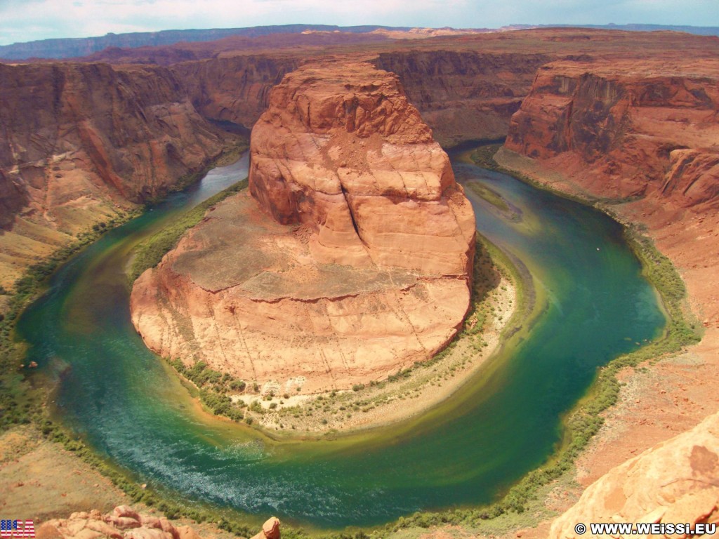 Horseshoe Bend. - Landschaft, Felsen, Felswand, Sandstein, Colorado River, Horseshoe Bend, King Bend, Mäander, Flussschlinge - (Page, Arizona, Vereinigte Staaten)