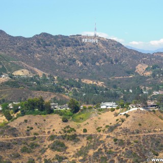 Los Angeles. Mulholland Drive - Los Angeles. - Werbeschrift, Aussichtspunkt, Schriftzug, Overlook, Hollywood Sign, Los Angeles, Bowl Overlook, Mulholland Drive - (Hollywood, Los Angeles, California, Vereinigte Staaten)