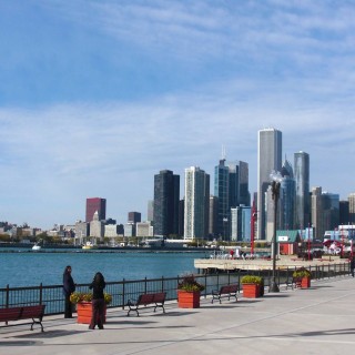 Navy Pier. - Gebäude, Skyline, Cityfront Place, Navy Pier, CNA Center, Aon Center, Harbor Point Tower - (Cityfront Place, Chicago, Illinois, Vereinigte Staaten)