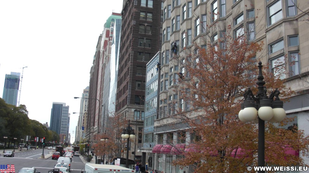Fensterputzer. am Congress Plaza Hotel. - Park Row - (Park Row, Chicago, Illinois, Vereinigte Staaten)