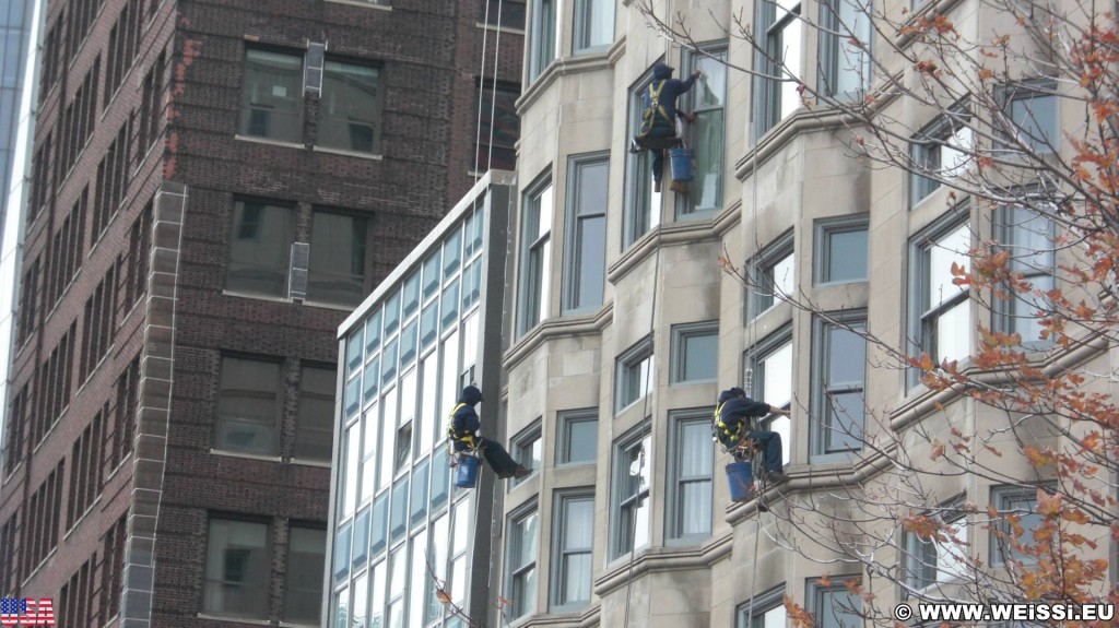 Fensterputzer. am Congress Plaza Hotel. - Park Row - (Park Row, Chicago, Illinois, Vereinigte Staaten)