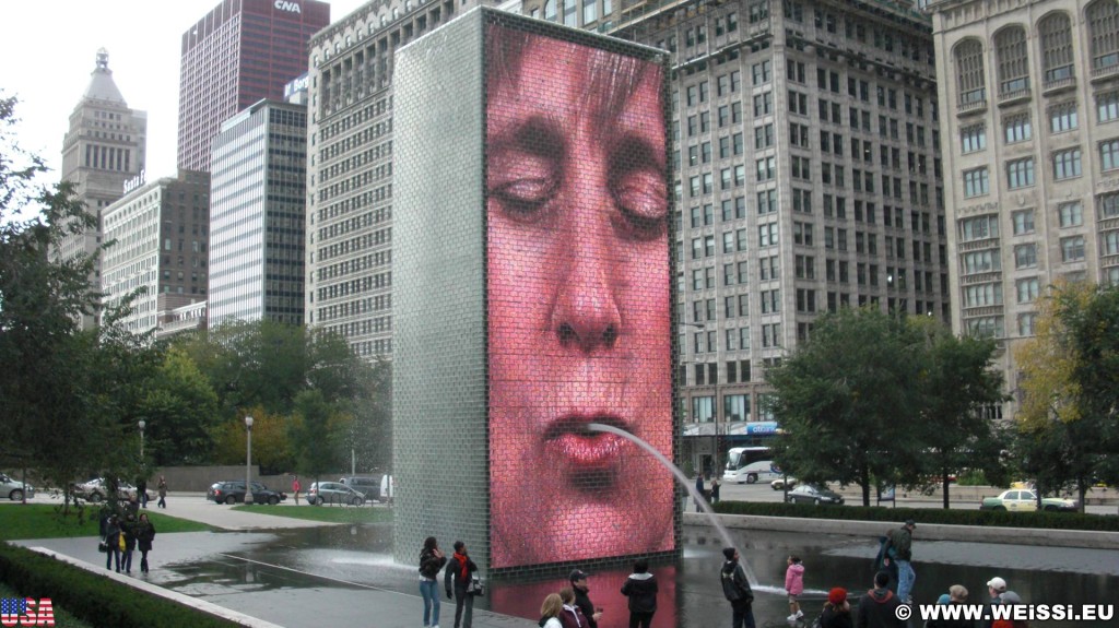 Crown Fountain. Millennium Park. - Fort Dearborn Addition, Millennium Park, Crown Fountain - (Fort Dearborn Addition, Chicago, Illinois, Vereinigte Staaten)