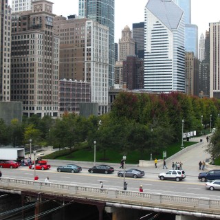 Skyline. vom Millennium Park. - Gebäude, Skyline, Wolkenkratzer, Fort Dearborn Addition - (Fort Dearborn Addition, Chicago, Illinois, Vereinigte Staaten)