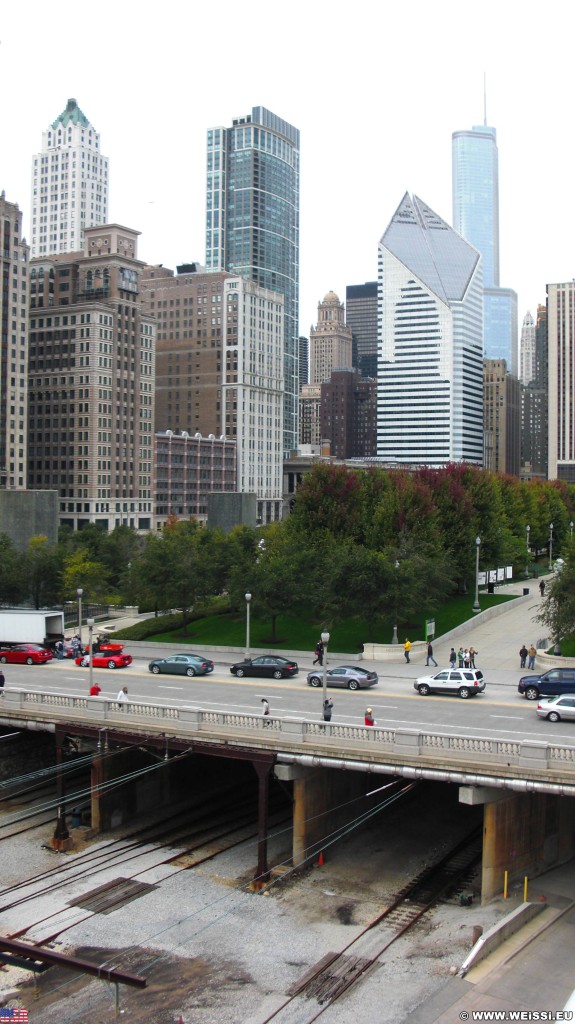 Skyline. vom Millennium Park. - Gebäude, Skyline, Wolkenkratzer, Fort Dearborn Addition - (Fort Dearborn Addition, Chicago, Illinois, Vereinigte Staaten)