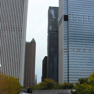BP Pedestrian Bridge. im Millenium Park. - Gebäude, Fort Dearborn Addition, Millennium Park, BP Pedestrian Bridge - (Fort Dearborn Addition, Chicago, Illinois, Vereinigte Staaten)