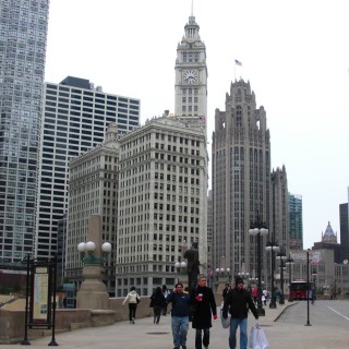 Skyline. - Gebäude, Tribune Tower, Fort Dearborn Addition, Wrigley Building - (Fort Dearborn Addition, Chicago, Illinois, Vereinigte Staaten)