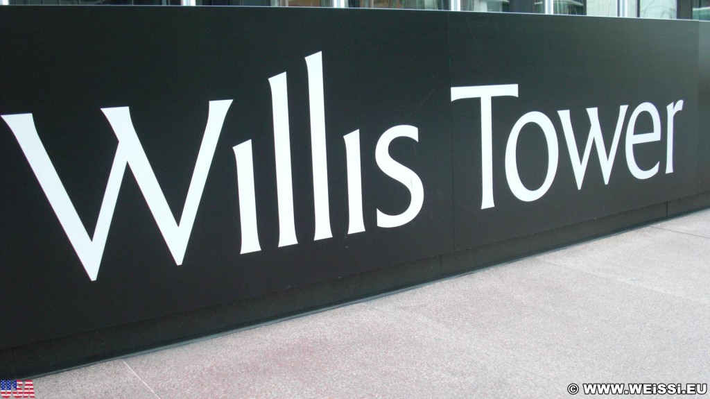 Willis Tower. - Schild, Tafel, Duncans Addition, Willis Tower - (Duncans Addition, Chicago, Illinois, Vereinigte Staaten)