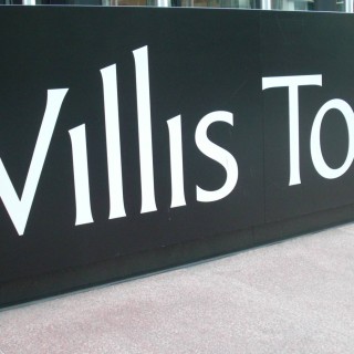 Willis Tower. - Schild, Tafel, Duncans Addition, Willis Tower - (Duncans Addition, Chicago, Illinois, Vereinigte Staaten)