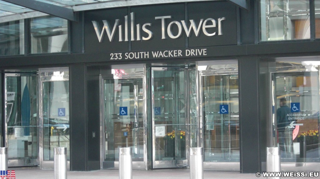 Willis Tower. - Schild, Tafel, Duncans Addition, Willis Tower - (Duncans Addition, Chicago, Illinois, Vereinigte Staaten)