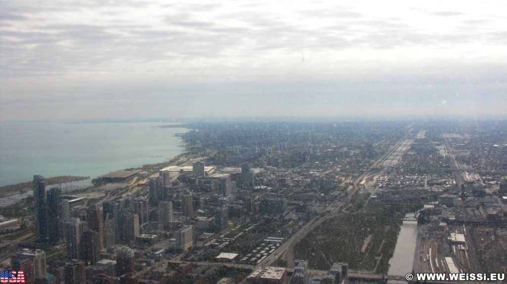 Willis Tower. Ausblick vom Willis Tower. - Skyline, Duncans Addition, Willis Tower - (Duncans Addition, Chicago, Illinois, Vereinigte Staaten)