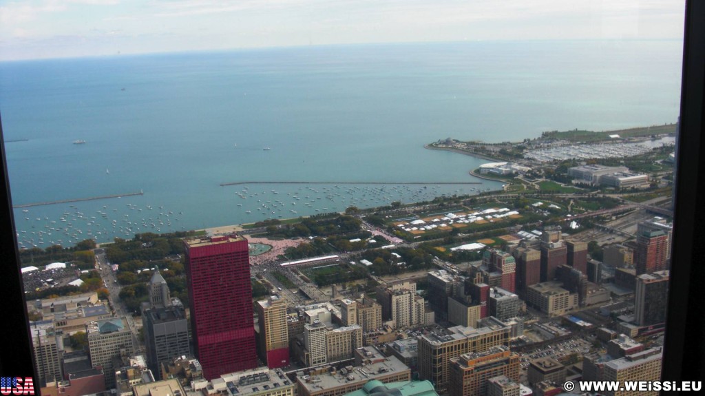 Willis Tower. Ausblick vom Willis Tower. - Skyline, CNA Center, Duncans Addition, Willis Tower - (Duncans Addition, Chicago, Illinois, Vereinigte Staaten)