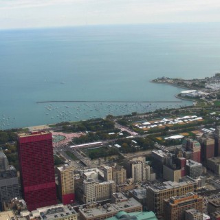 Willis Tower. Ausblick vom Willis Tower. - Skyline, CNA Center, Duncans Addition, Willis Tower - (Duncans Addition, Chicago, Illinois, Vereinigte Staaten)