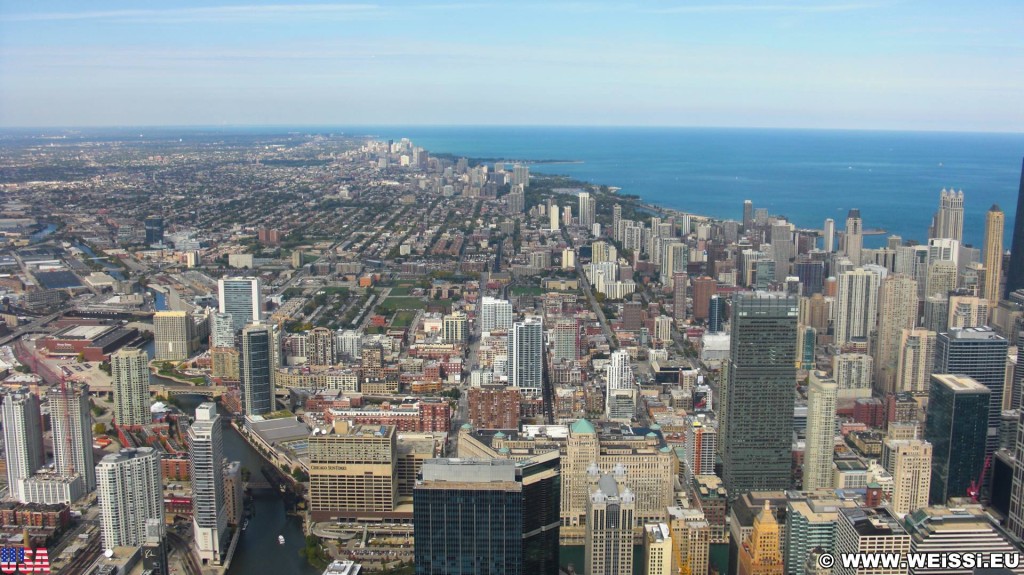 Willis Tower. Ausblick vom Willis Tower. - Skyline, Duncans Addition, Willis Tower, Century Tower - (Duncans Addition, Chicago, Illinois, Vereinigte Staaten)