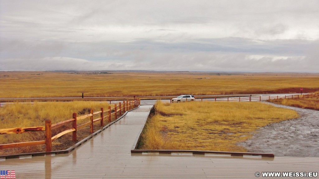 Badlands-Nationalpark. Panorama Point - Badlands-Nationalpark. - Aussichtspunkt, Zaun, Overlook, National Park, Badlands-Nationalpark, Badlands Loop Road, Holz-Weg, Weg, Pfad, Panorama Point, Air Quality Overlook - (Interior, Scenic, South Dakota, Vereinigte Staaten)