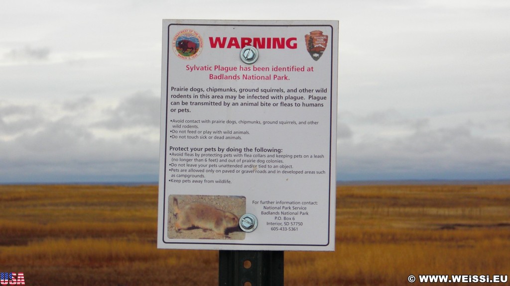 Badlands-Nationalpark. Prairie Dogs - Badlands-Nationalpark. - Schild, Landschaft, Tafel, National Park, Badlands-Nationalpark, Badlands Loop Road, Prairie Dogs - (Conata, Scenic, South Dakota, Vereinigte Staaten)