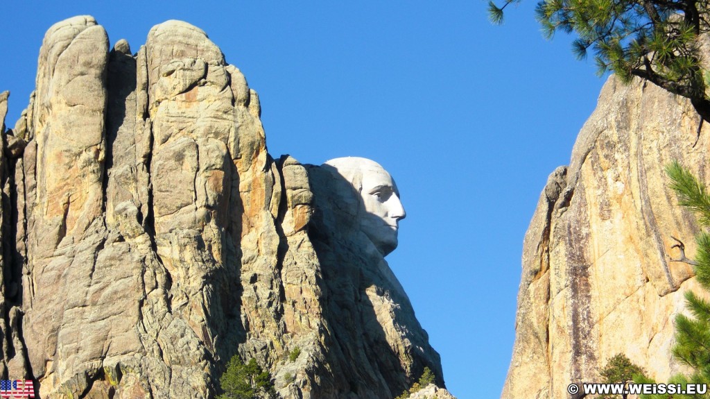 Mount Rushmore National Memorial. - Felsen, Berg, Mount Rushmore National Memorial, Abraham Lincoln, George Washington, Theodore Roosevelt, Thomas Jefferson, Denkmal, Black Hills, Mount Rushmore, National Memorial, Bergkette - (Keystone, South Dakota, Vereinigte Staaten)