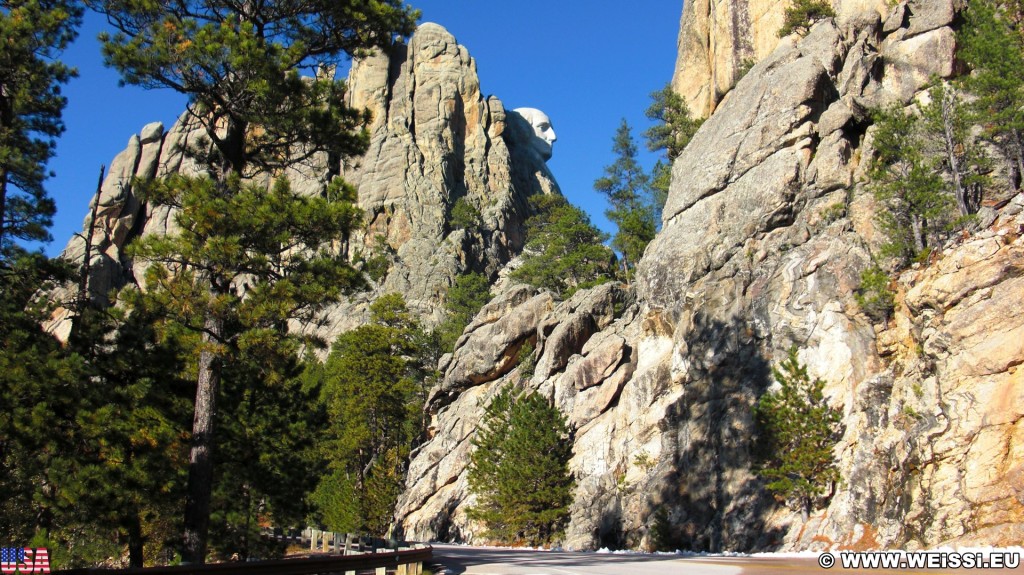 Mount Rushmore National Memorial. - Felsen, Berg, Mount Rushmore National Memorial, Abraham Lincoln, George Washington, Theodore Roosevelt, Thomas Jefferson, Denkmal, Black Hills, Mount Rushmore, National Memorial, Bergkette - (Keystone, South Dakota, Vereinigte Staaten)