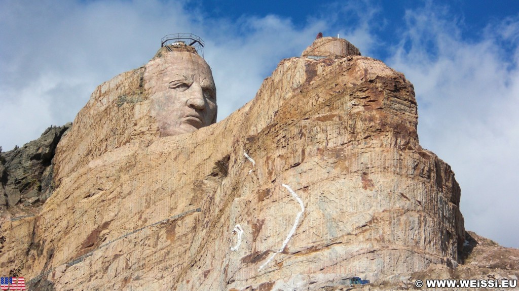 Crazy Horse Memorial. - Skulptur, Gesicht, Black Hills, Granit, Berne, Crazy Horse Memorial, Custer, Crazy Horse, Thunderhead Mountain, Korczak Ziolkowski, Kopf - (Berne, Custer, South Dakota, Vereinigte Staaten)