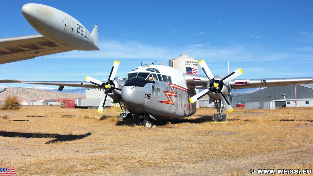 Airport Museum. C-119 Flying Boxcar - Museum of Flight, Greybull. - Flugzeuge, Bighorn Basin, Transportflugzeug, Propeller, Flugzeugmuseum, Silo, Tank, C-119 Flying Boxcar Tanker 06, Royal Canadian Air Force, Museum - (Greybull, Wyoming, Vereinigte Staaten)