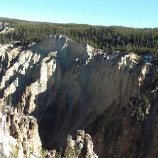 Yellowstone-Nationalpark. Lower Falls vom Lookout Point - Yellowstone-Nationalpark. - North Rim Drive, Lookout Point - (Canyon Village, Yellowstone National Park, Wyoming, Vereinigte Staaten)