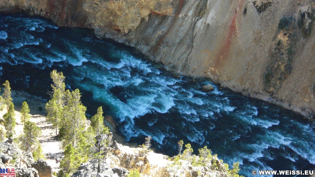 Yellowstone-Nationalpark. Lower Falls vom Lookout Point - Yellowstone-Nationalpark. - North Rim Drive, Lookout Point - (Canyon Village, Yellowstone National Park, Wyoming, Vereinigte Staaten)