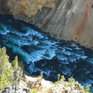 Yellowstone-Nationalpark. Lower Falls vom Lookout Point - Yellowstone-Nationalpark. - North Rim Drive, Lookout Point - (Canyon Village, Yellowstone National Park, Wyoming, Vereinigte Staaten)