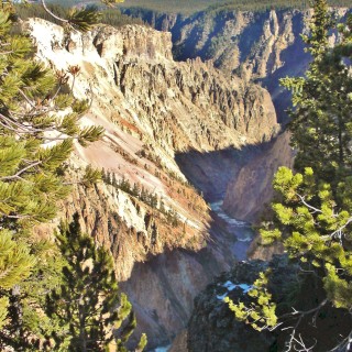 Yellowstone-Nationalpark. Grand Canyon of the Yellowstone vom Grand View - Yellowstone-Nationalpark. - Felswand, Canyon, Grand Canyon, North Rim Drive, The Grand Canyon of the Yellowstone, Grand View - (Canyon Village, Yellowstone National Park, Wyoming, Vereinigte Staaten)