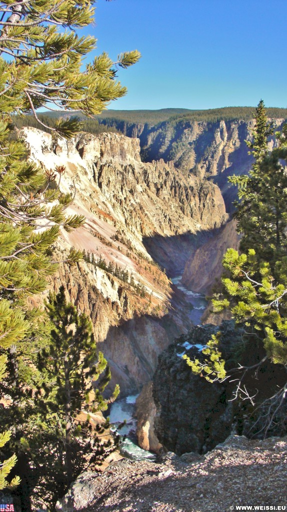 Yellowstone-Nationalpark. Grand Canyon of the Yellowstone vom Grand View - Yellowstone-Nationalpark. - Felswand, Canyon, Grand Canyon, North Rim Drive, The Grand Canyon of the Yellowstone, Grand View - (Canyon Village, Yellowstone National Park, Wyoming, Vereinigte Staaten)