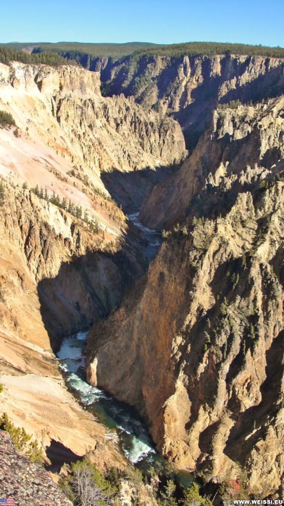 Yellowstone-Nationalpark. Grand Canyon of the Yellowstone vom Grand View - Yellowstone-Nationalpark. - Felswand, Canyon, Grand Canyon, North Rim Drive, The Grand Canyon of the Yellowstone, Grand View - (Canyon Village, Yellowstone National Park, Wyoming, Vereinigte Staaten)