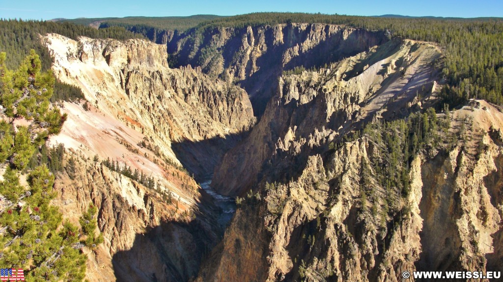 Yellowstone-Nationalpark. Grand Canyon of the Yellowstone vom Grand View - Yellowstone-Nationalpark. - Felswand, Canyon, Grand Canyon, North Rim Drive, The Grand Canyon of the Yellowstone, Grand View - (Canyon Village, Yellowstone National Park, Wyoming, Vereinigte Staaten)