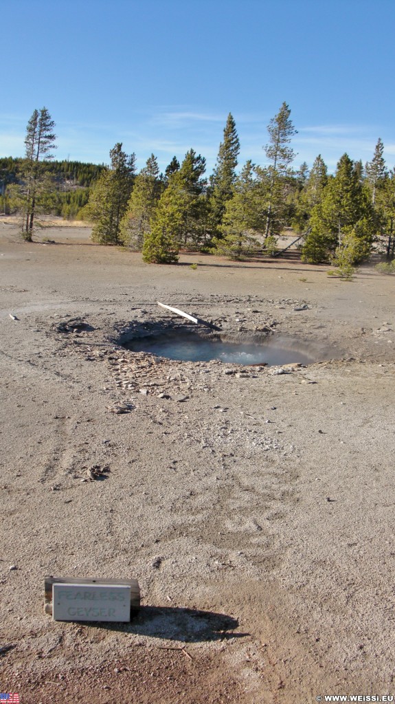 Yellowstone-Nationalpark. Fearless Geyser, Back Basin - Norris Geyser Basin - Yellowstone-Nationalpark. - Norris Geyser Basin, Back Basin, Fearless Geyser - (Canyon Junction, Yellowstone National Park, Wyoming, Vereinigte Staaten)