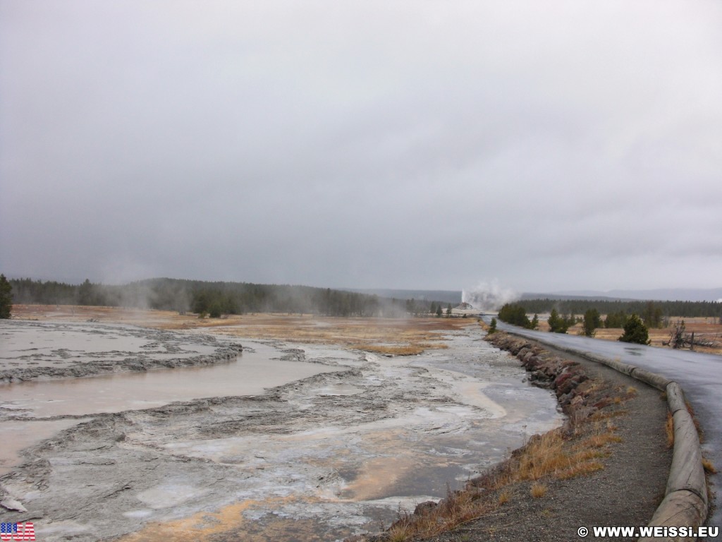 Yellowstone-Nationalpark. Great Fountain Geyser am Firehole Lake Drive im Lower Geyser Basin. - Lower Geyser Basin, Firehole Lake Drive, Great Fountain Group - (West Thumb, Yellowstone National Park, Wyoming, Vereinigte Staaten)